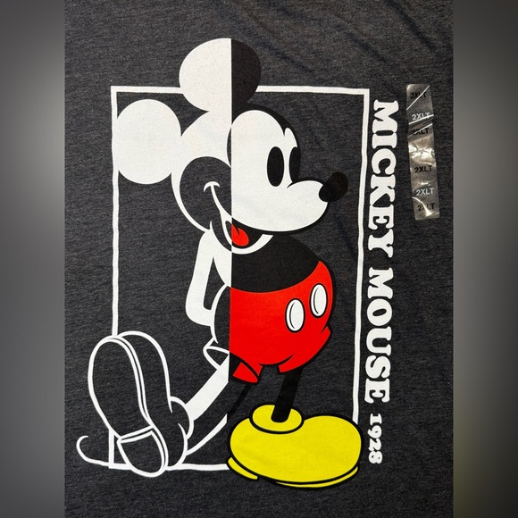 Disney Mickey Mouse black t-shirt Size 2XLT.  Dark heather charcoal - Picture 3 of 8